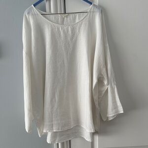 Elegant White Irish Linen Women's Top